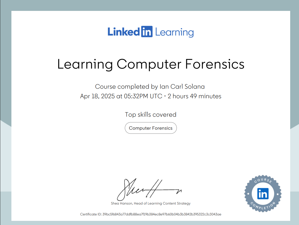 Certificate Preview